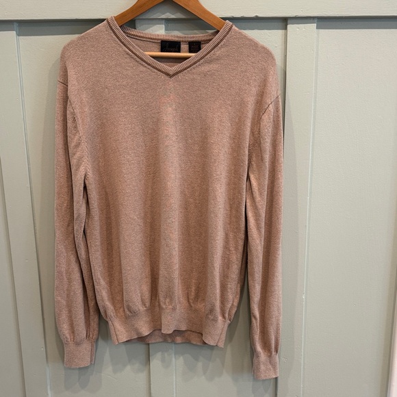 Joseph by Jos A. Banks Men's Tan V-Neck Cashmere Sweater - size Large - Picture 1 of 3